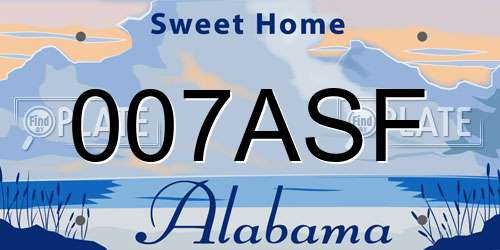 007ASF Alabama License Plate