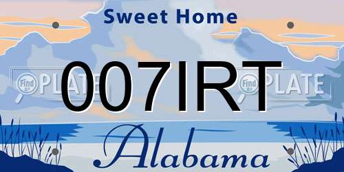 007IRT Alabama License Plate