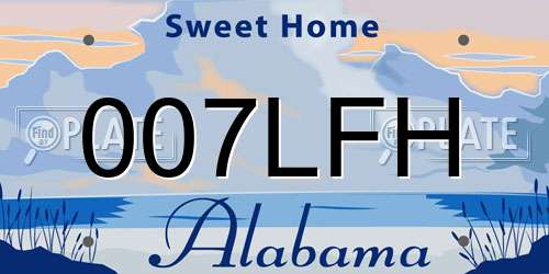 007LFH Alabama License Plate