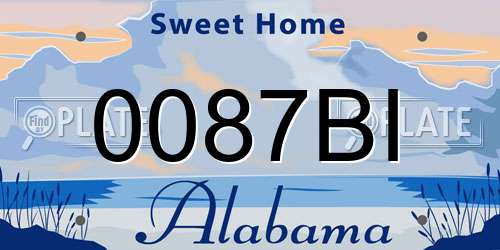 0087BI Alabama License Plate