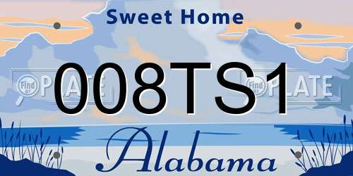 008TS1 Alabama License Plate