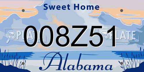 008Z51 Alabama License Plate