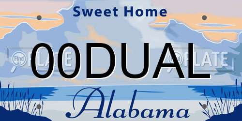 00DUAL Alabama License Plate