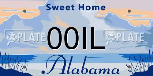 00IL Alabama License Plate