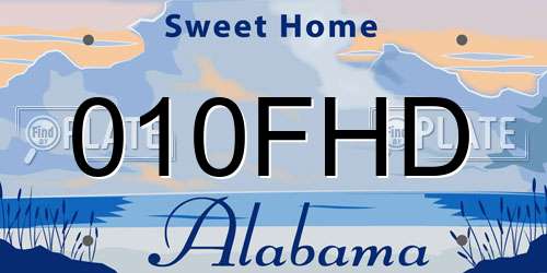 010FHD Alabama License Plate