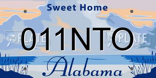 011NTO Alabama License Plate