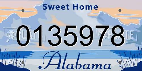 0135978 Alabama License Plate