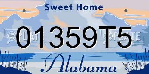 01359T5 Alabama License Plate