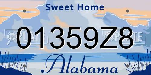 01359Z8 Alabama License Plate