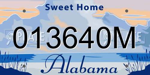 013640M Alabama License Plate