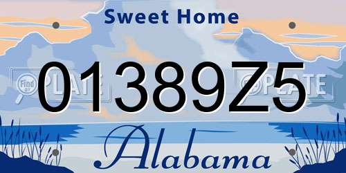 01389Z5 Alabama License Plate