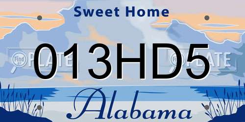 013HD5 Alabama License Plate