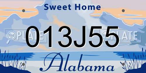 013J55 Alabama License Plate