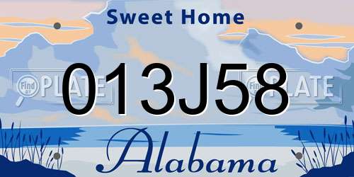 013J58 Alabama License Plate