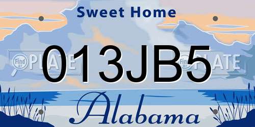 013JB5 Alabama License Plate