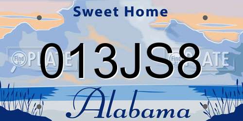013JS8 Alabama License Plate