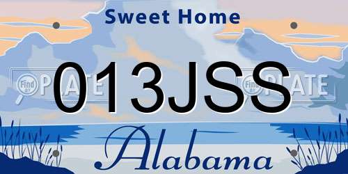 013JSS Alabama License Plate