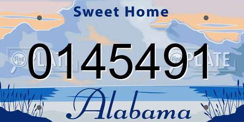 0145491 Alabama License Plate