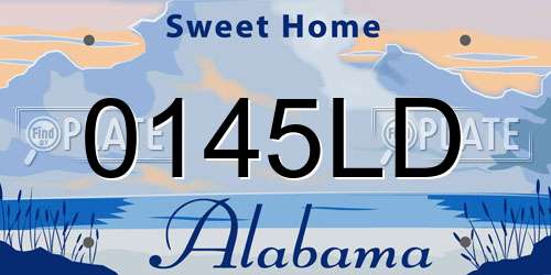 0145LD Alabama License Plate