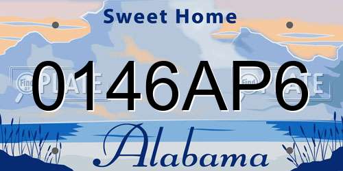 0146AP6 Alabama License Plate
