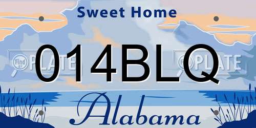 014BLQ Alabama License Plate