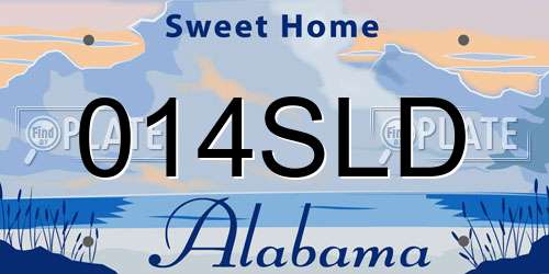 014SLD Alabama License Plate