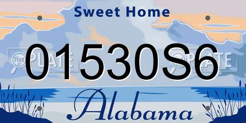 01530S6 Alabama License Plate