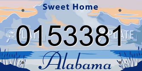 0153381 Alabama License Plate
