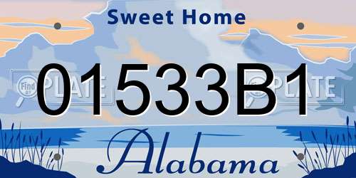 01533B1 Alabama License Plate