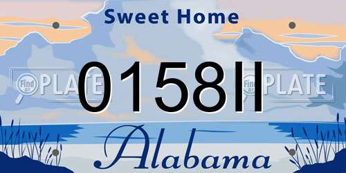 0158II Alabama License Plate