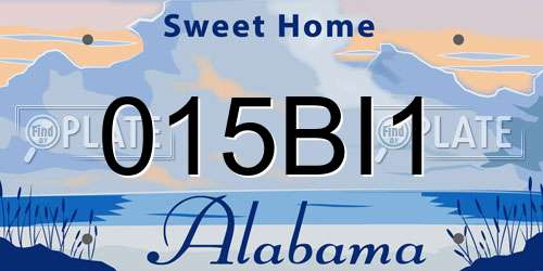 015BI1 Alabama License Plate