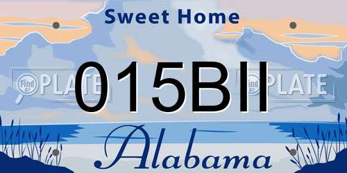 015BII Alabama License Plate