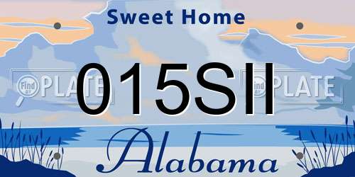 015SII Alabama License Plate