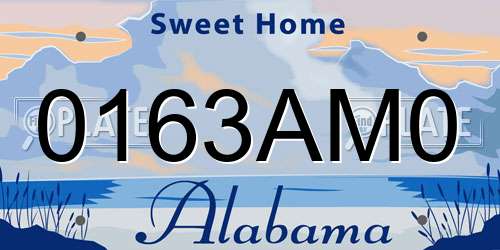 0163AM0 Alabama License Plate