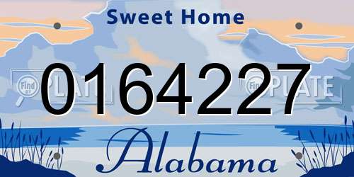 0164227 Alabama License Plate