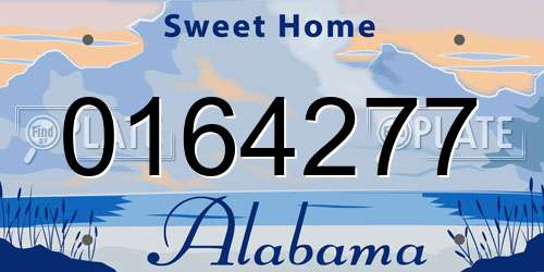 0164277 Alabama License Plate