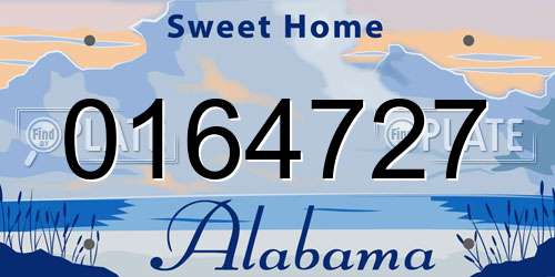 0164727 Alabama License Plate
