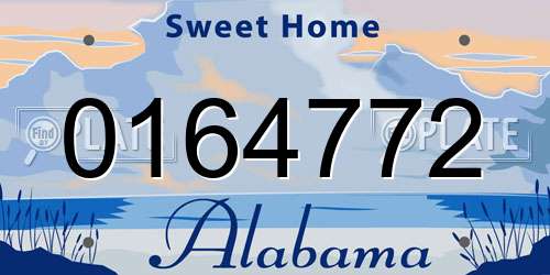 0164772 Alabama License Plate