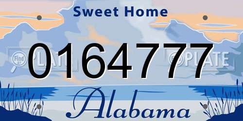 0164777 Alabama License Plate
