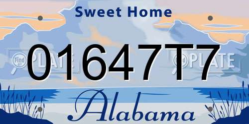 01647T7 Alabama License Plate