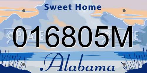 016805M Alabama License Plate