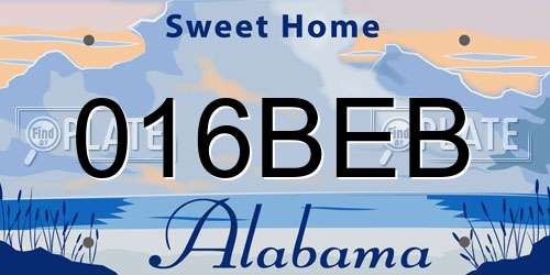 016BEB Alabama License Plate
