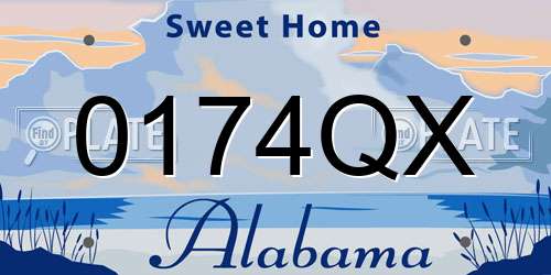 0174QX Alabama License Plate
