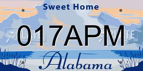 017APM Alabama License Plate