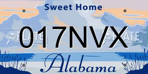 017NVX Alabama License Plate