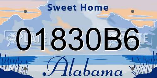 01830B6 Alabama License Plate