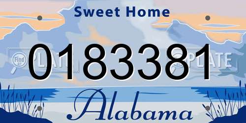 0183381 Alabama License Plate