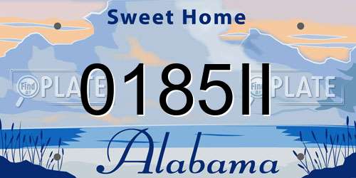 0185II Alabama License Plate