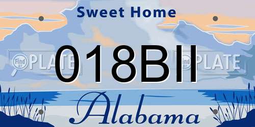 018BII Alabama License Plate