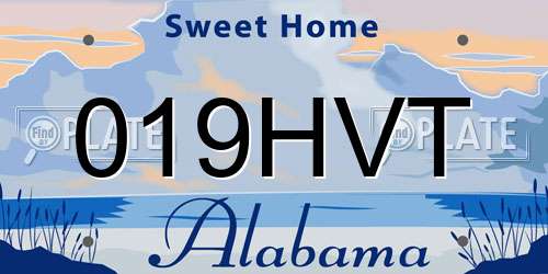019HVT Alabama License Plate